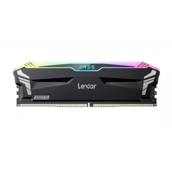 LEXAR galddatora atmiņa - DDR5 Ares 2x 16 GB 6400 CL32 1,4 V ar dzesētāju un RGB apgaismojumu - Divu moduļu komplekts, melns