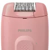 Epilators Philips BRE227/00 ar vadu rozā krāsā — masāžas funkcija, maiņstrāvas barošana, ar tīrīšanas suku