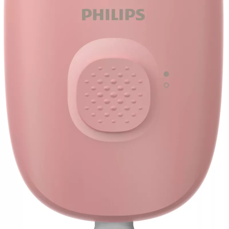 Epilators Philips BRE227/00 ar vadu rozā krāsā — masāžas funkcija, maiņstrāvas barošana, ar tīrīšanas suku