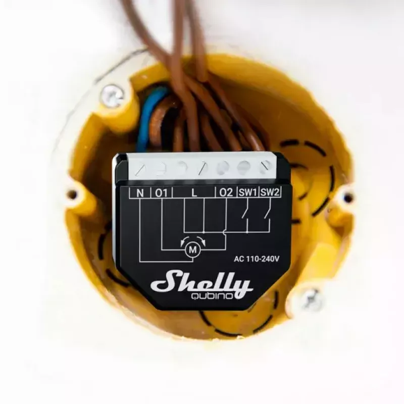 Viedais relejs Shelly Wave Shutter Melns 10 A 110–230 V, maks. attālums 40 m, 25 dBmW