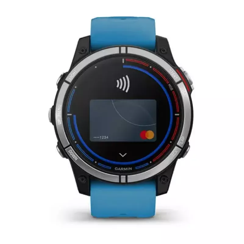Viedpulkstenis GARMIN quatix 7 Blue — 47 mm CFRP korpuss, 1,3 collu MIP skārienekrāns, 10 ATM, Bluetooth/Wi‑Fi/NFC