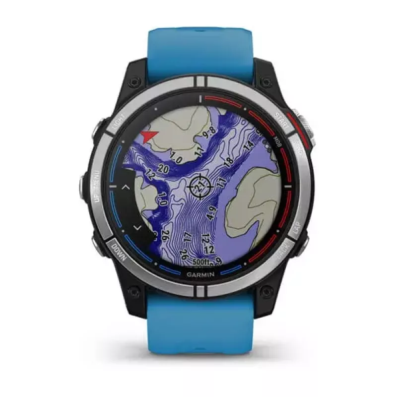 Viedpulkstenis GARMIN quatix 7 Blue — 47 mm CFRP korpuss, 1,3 collu MIP skārienekrāns, 10 ATM, Bluetooth/Wi‑Fi/NFC