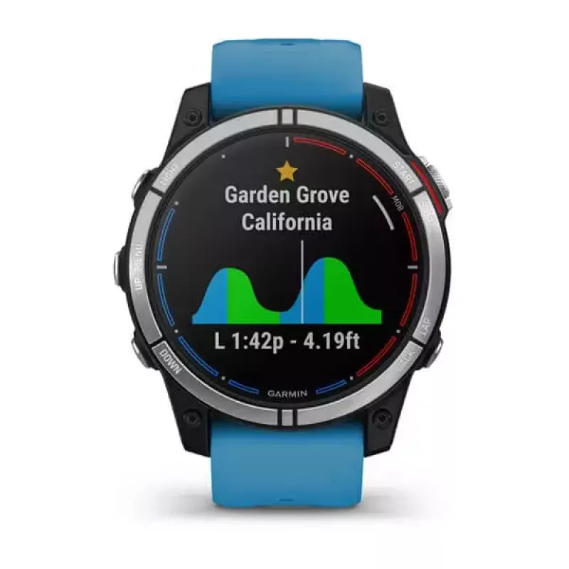 Viedpulkstenis GARMIN quatix 7 Blue — 47 mm CFRP korpuss, 1,3 collu MIP skārienekrāns, 10 ATM, Bluetooth/Wi‑Fi/NFC