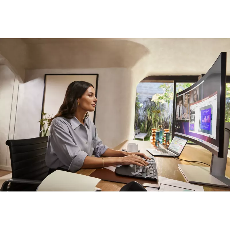 HP 925 ergonomiskā vertikālā pele, labročiem, vertikāls dizains, RF bezvadu + Bluetooth, 4000 DPI, melna