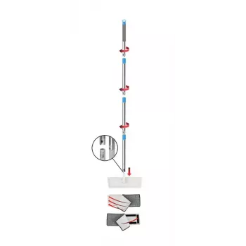 Mopas komplekts mitrām grīdām ESPERANZA EHS004 ar spaini, maināmu mikrošķiedras uzkabi, grozāmu galvu, 1250 mm augstumu, 1,1 kg