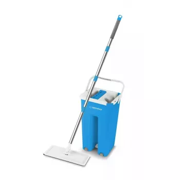 Mopas komplekts mitrām grīdām ESPERANZA EHS004 ar spaini, maināmu mikrošķiedras uzkabi, grozāmu galvu, 1250 mm augstumu, 1,1 kg