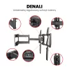 Sienas TV kronšteins MONTIS DENALI MT162 37 collu–105 collu ekrāniem, tērauds, 75 kg ietilpība, VESA 200x100–800x600, nolieks/grozāms/pagriežams, 7,3–60,9 cm