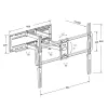 Sienas TV kronšteins MONTIS DENALI MT162 37 collu–105 collu ekrāniem, tērauds, 75 kg ietilpība, VESA 200x100–800x600, nolieks/grozāms/pagriežams, 7,3–60,9 cm