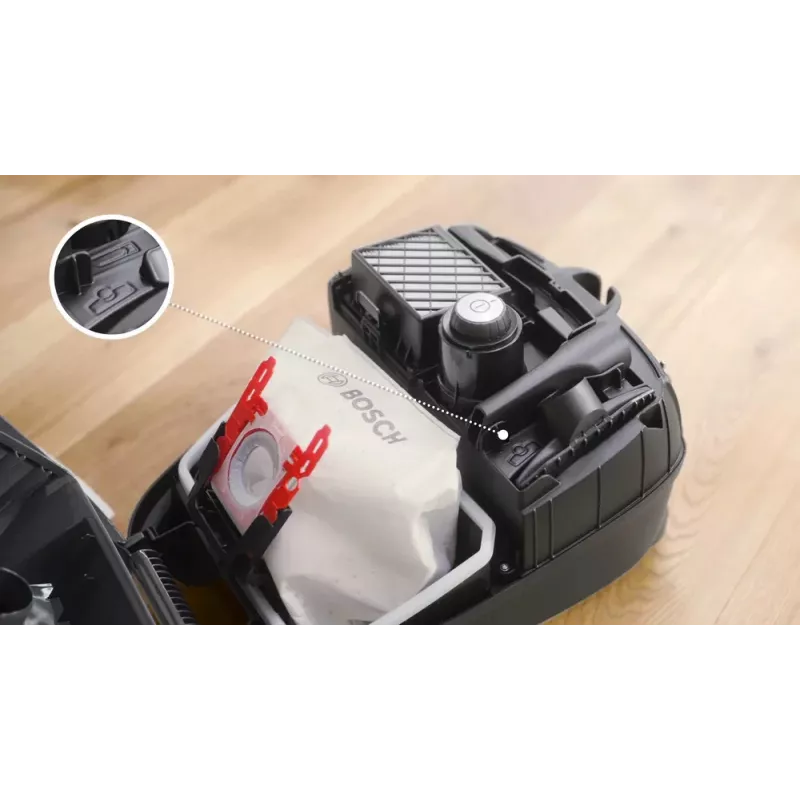 Velkamais putekļsūcējs Bosch Serie 4 BGB41POW1 — 850 W, 4 L putekļu maiss, HEPA13, teleskopiska metāla caurule