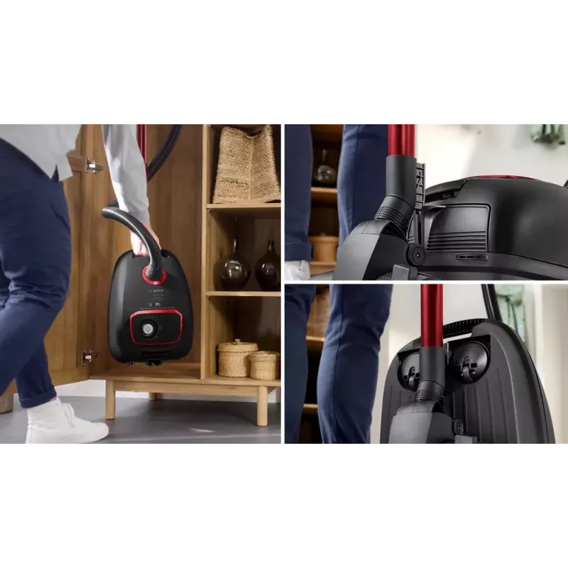 Velkamais putekļsūcējs Bosch Serie 4 BGB41POW1 — 850 W, 4 L putekļu maiss, HEPA13, teleskopiska metāla caurule