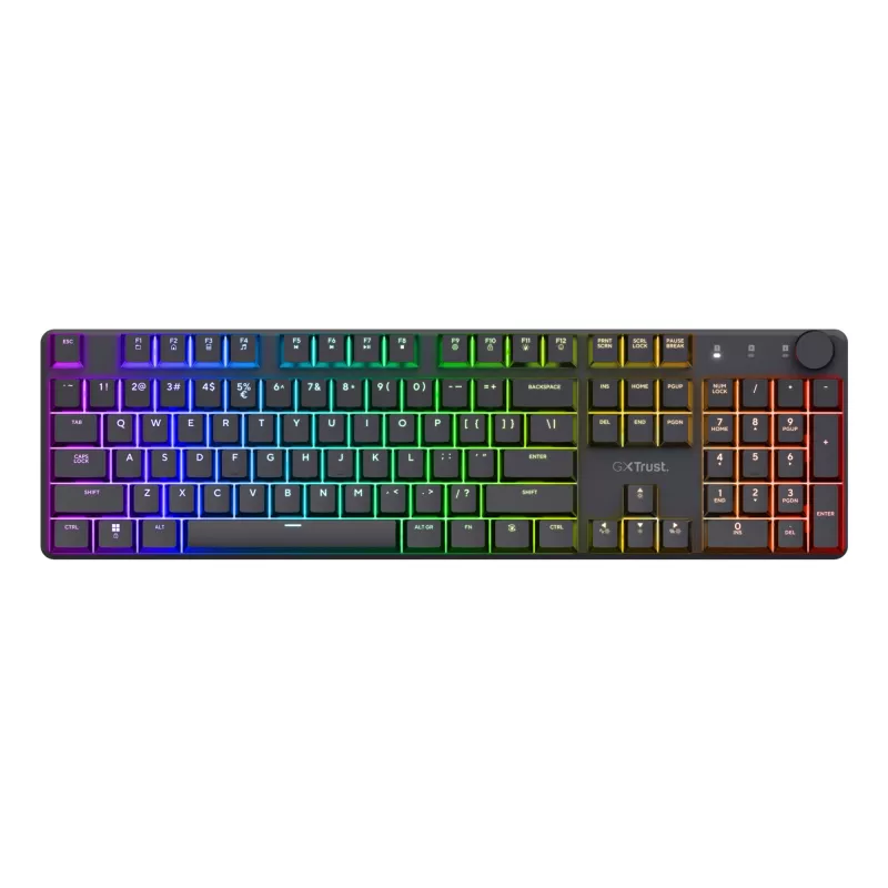 Trust GXT 868 Torix tastatūra Spēļu USB + RF bezvadu + Bluetooth QWERTY ASV angļu Melns