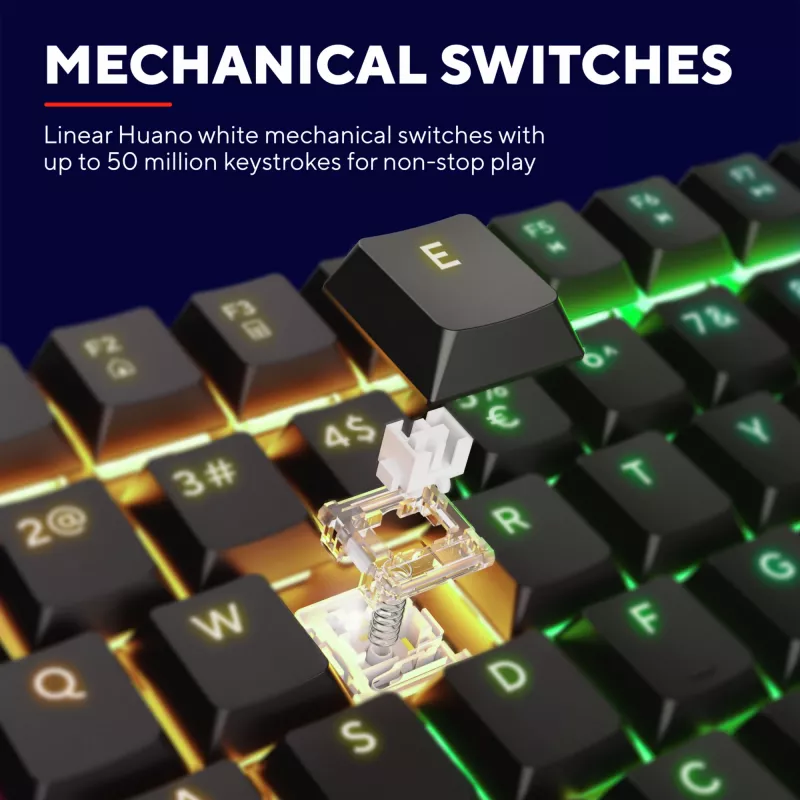 Trust GXT 868 Torix tastatūra Spēļu USB + RF bezvadu + Bluetooth QWERTY ASV angļu Melns
