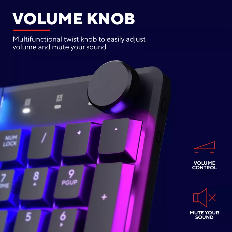 Trust GXT 868 Torix tastatūra Spēļu USB + RF bezvadu + Bluetooth QWERTY ASV angļu Melns