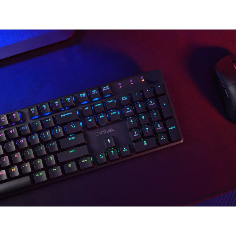 Trust GXT 868 Torix tastatūra Spēļu USB + RF bezvadu + Bluetooth QWERTY ASV angļu Melns