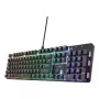 Vadu spēļu mehāniskā tastatūra TRUST GXT 871 Zora — pilnizmēra QWERTY US, RGB, N-taustiņu apgāšanās, 104 taustiņi, alumīnijs, USB-A, 1,8 m