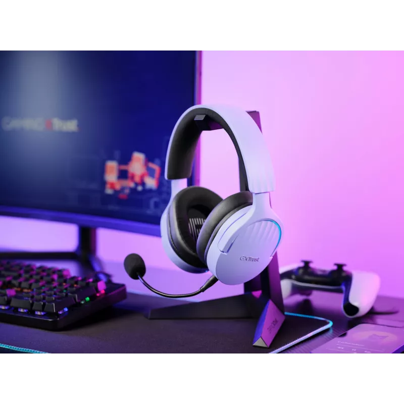 Trust GXT 491P FAYZO austiņas Vadu un bezvadu galvas saite Gaming USB Type-A Bluetooth Melns, violets