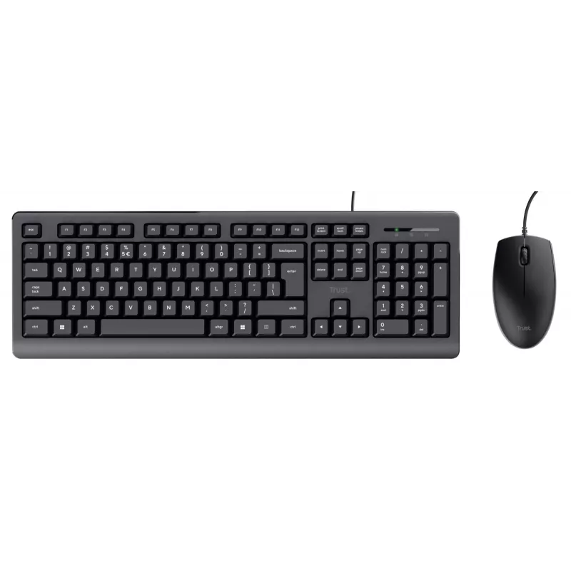 Trust Primo tastatūra ar peli, universāla, USB, QWERTY, US English, melna
