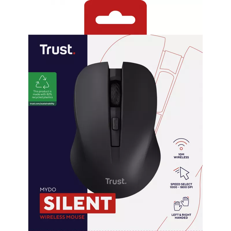 Trust Mydo pele Birojam Piemērota abām rokām RF Bezvadu Optiskā 1800 DPI