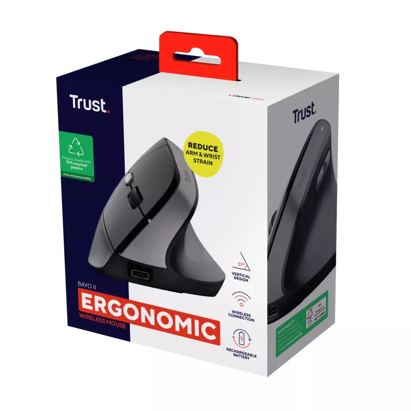 Trust Bayo II pele Medical Labroku RF Bezvadu Optiskā 2400 DPI