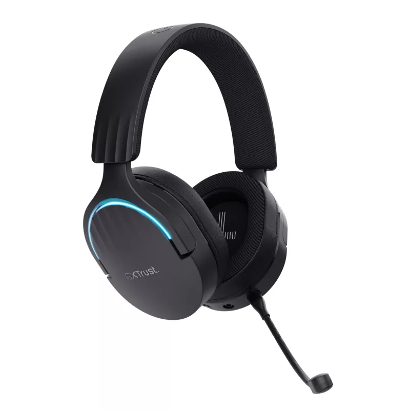 Trust GXT 491 Fayzo austiņas, ar vadu un bezvadu, galvas stīpa, spēlēm, USB Type-C, Bluetooth, melnas