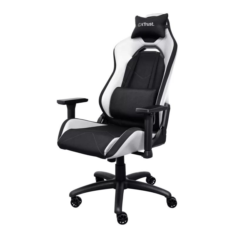 Trust GXT 714 RUYA universāls spēļu krēsls, melns, balts