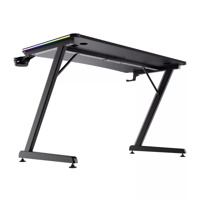 Taisnstūra galds TRUST GXT 709 LUMINUS melns 1200x600x740 mm