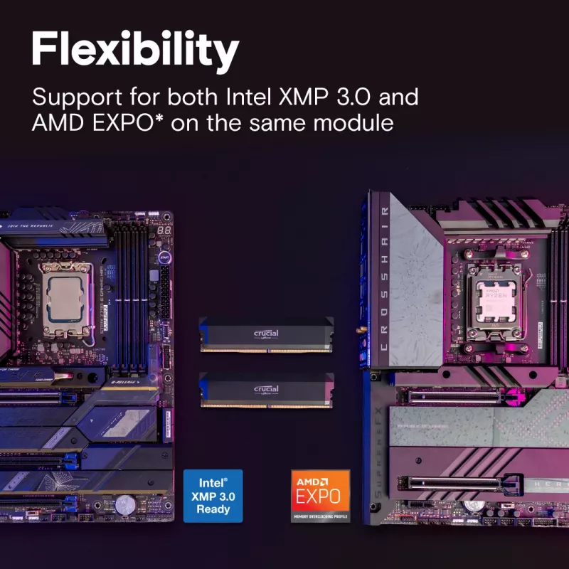 MICRON / CRUCIAL atmiņa - Crucial Pro - DDR5-6000 UDIMM - OC Gaming - 64GB komplekts (32GBx2) - Melns
