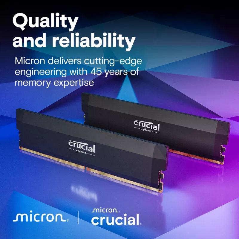 MICRON / CRUCIAL atmiņa - Crucial Pro - DDR5-6000 UDIMM - OC Gaming - 64GB komplekts (32GBx2) - Melns