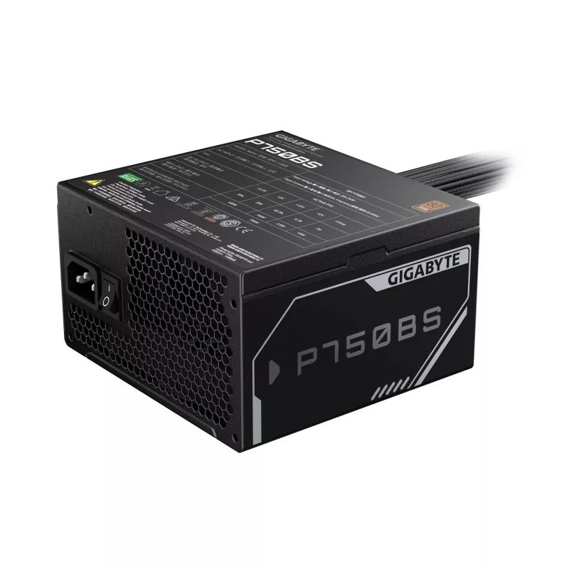 GIGABYTE P750BS barošanas bloks - PCI-E 6+2 Pin x 4, 80 PLUS Bronze, 120mm ventilators, ATX saderīgs, ES kontaktdakša