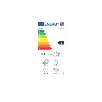 Pilnībā iebūvētā trauku mazgājamā mašīna Gorenje GV520E10S, šaurā 45 cm, 11 galda klājumi, 47 dB, nerūsējošā tērauda tilpne, AquaStop