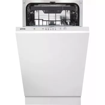 Pilnībā iebūvētā trauku mazgājamā mašīna Gorenje GV520E10S, šaurā 45 cm, 11 galda klājumi, 47 dB, nerūsējošā tērauda tilpne, AquaStop