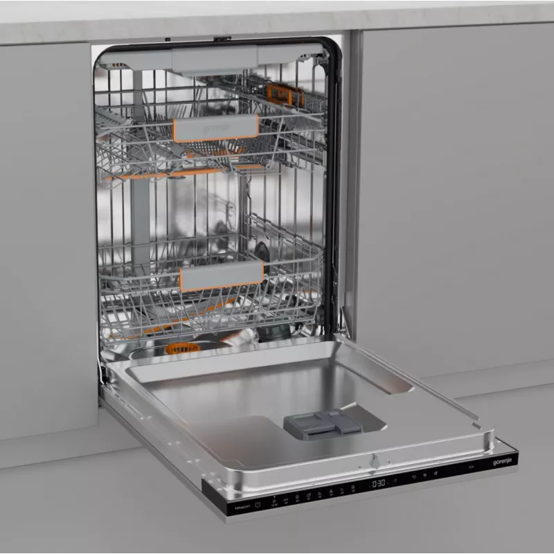 Iebūvējamā trauku mazgājamā mašīna Gorenje GV663B65XXL — nerūsējošais tērauds, 60 cm, 14 komplekti, 6 programmas, 38 dB