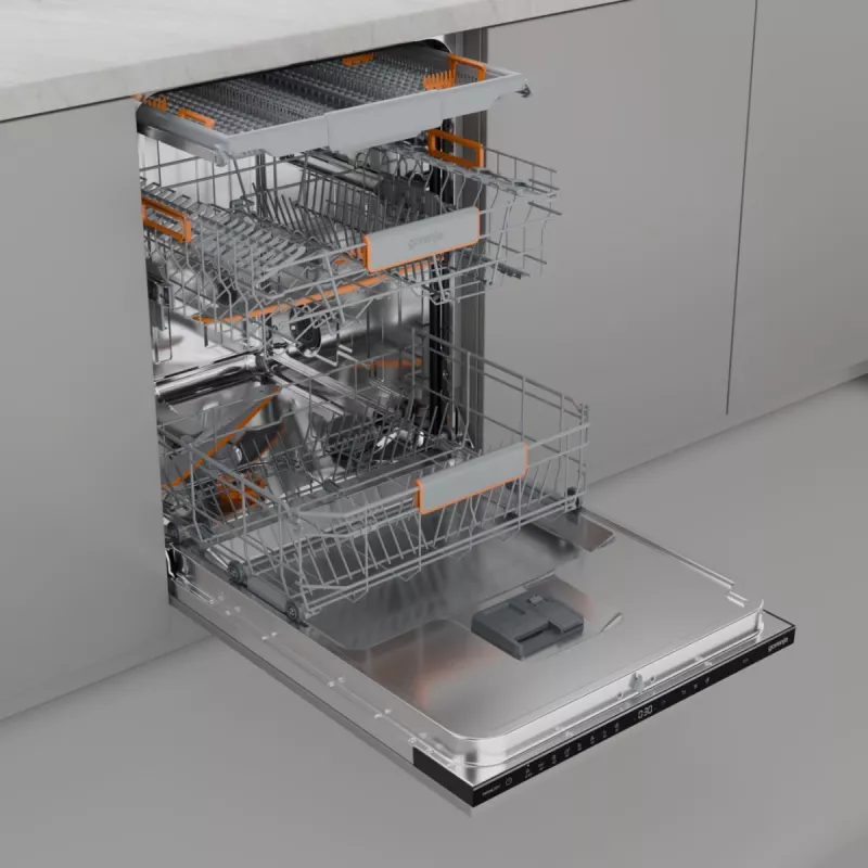 Iebūvējamā trauku mazgājamā mašīna Gorenje GV663B65XXL — nerūsējošais tērauds, 60 cm, 14 komplekti, 6 programmas, 38 dB