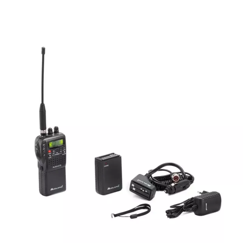 Midland C1267 divvirzienu radio 40 kanāli 26,565–27,99125 MHz Melns
