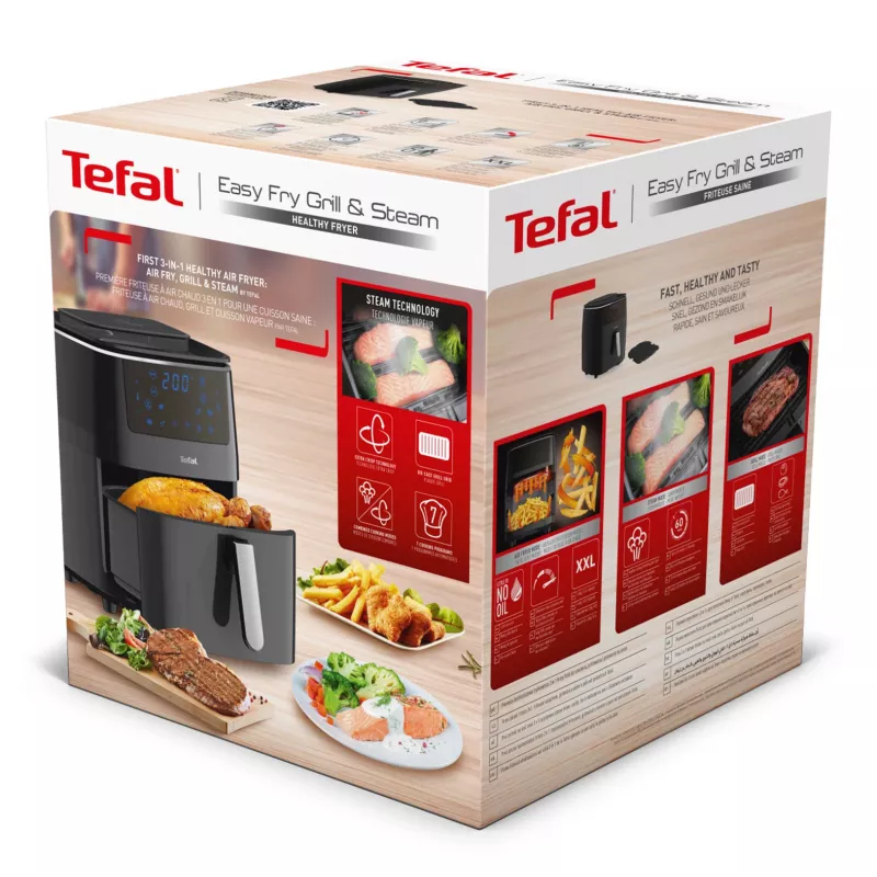 Tefal Easy Fry Grill & Steam FW2018 Single Stand-alone 1700 W Hot air fryer Melns