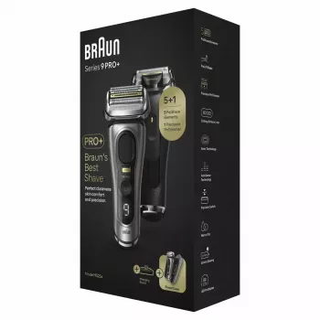 Braun Series 9 Pro+ 9525s mitrā un sausā skuvekļa trimmeris, metālisks