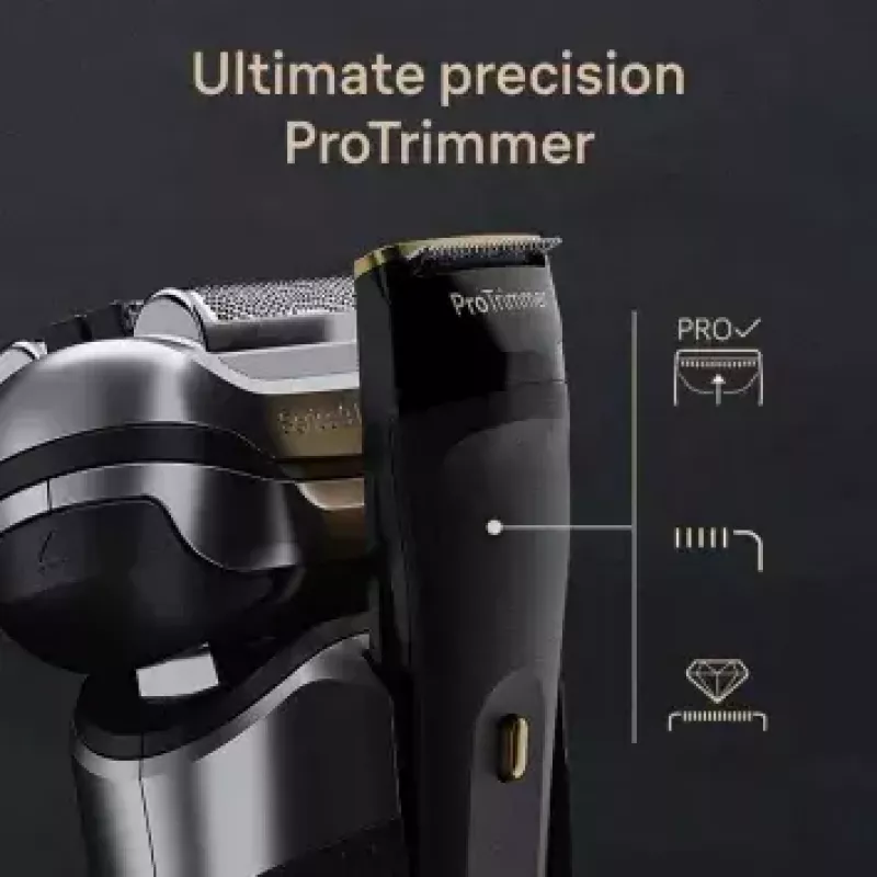 Braun Series 9 Pro+ 9525s mitrā un sausā skuvekļa trimmeris, metālisks