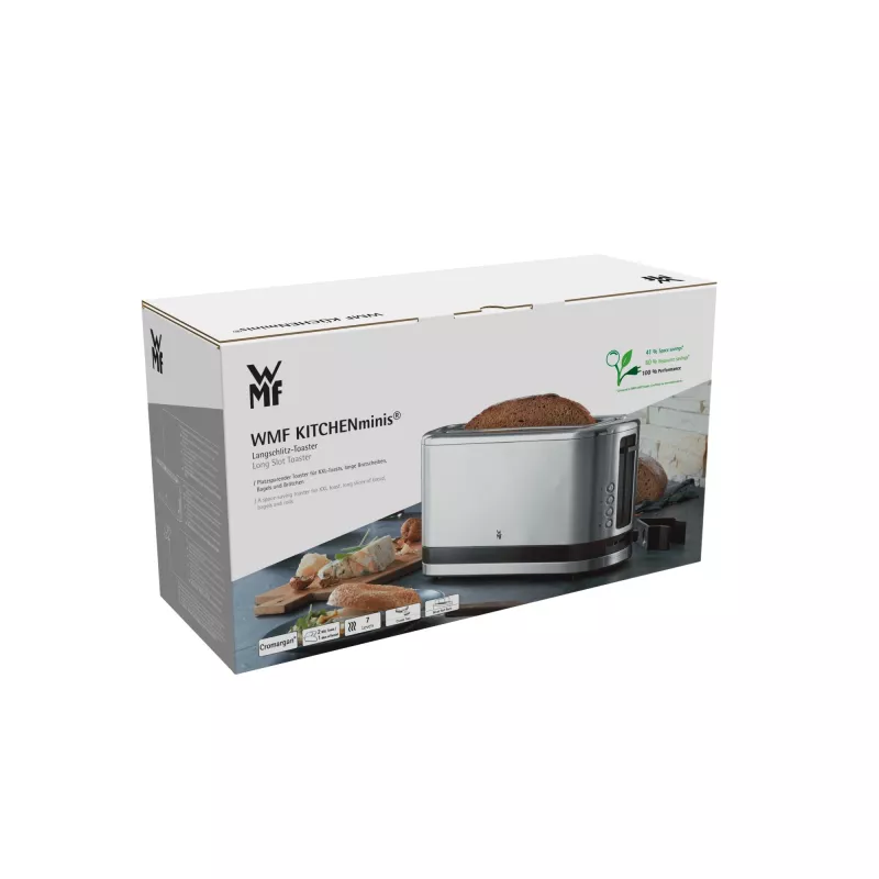 WMF 0414120011 tosteris ar garu slotu, 900 W, nerūsējošais tērauds