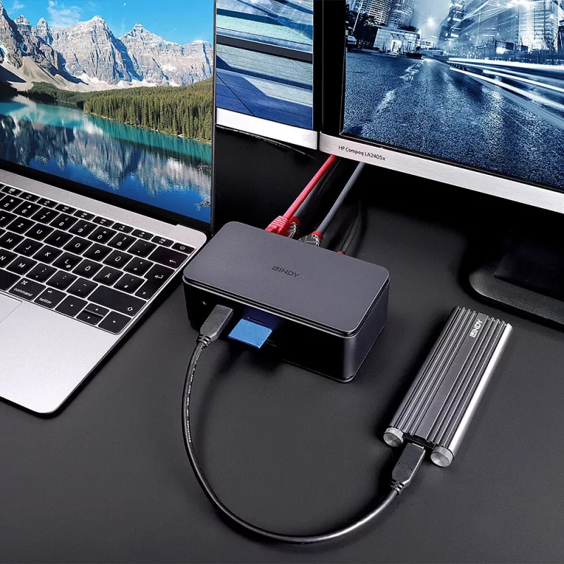Lindy DST-Pro USB4, USB-C klēpjdatora dokstacija