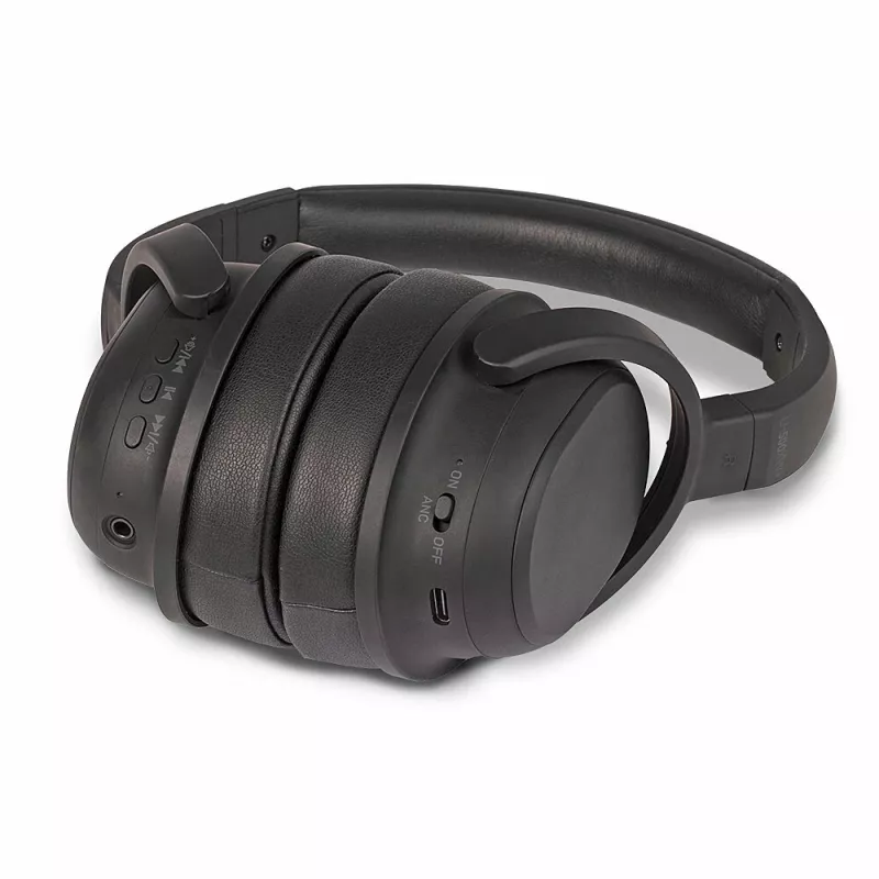 Lindy LH500XW+ austiņas ar vadu un bezvadu savienojumu, galvas lentes tipa, mūzikai, USB Type-C, Bluetooth, melnas