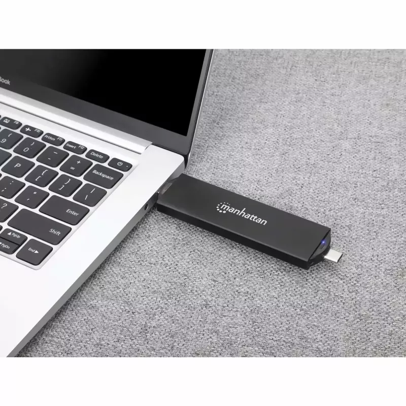 Manhattan M.2 NVMe SATA SSD korpuss USB-C USB-A 10 Gbps melns