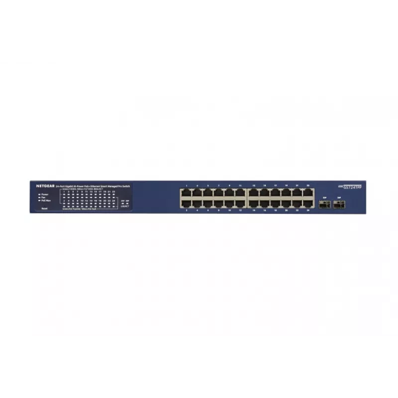NETGEAR GS724TP-300EUS tīkla slēdzis, pārvaldāms L2/L3/L4, Gigabit Ethernet (10/100/1000), Power over Ethernet (PoE), zils