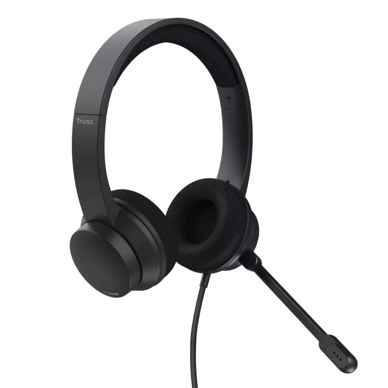 Trust HS-260 austiņas, vadu, kakla siksna, birojam / zvanu centram, USB Type-A, melns