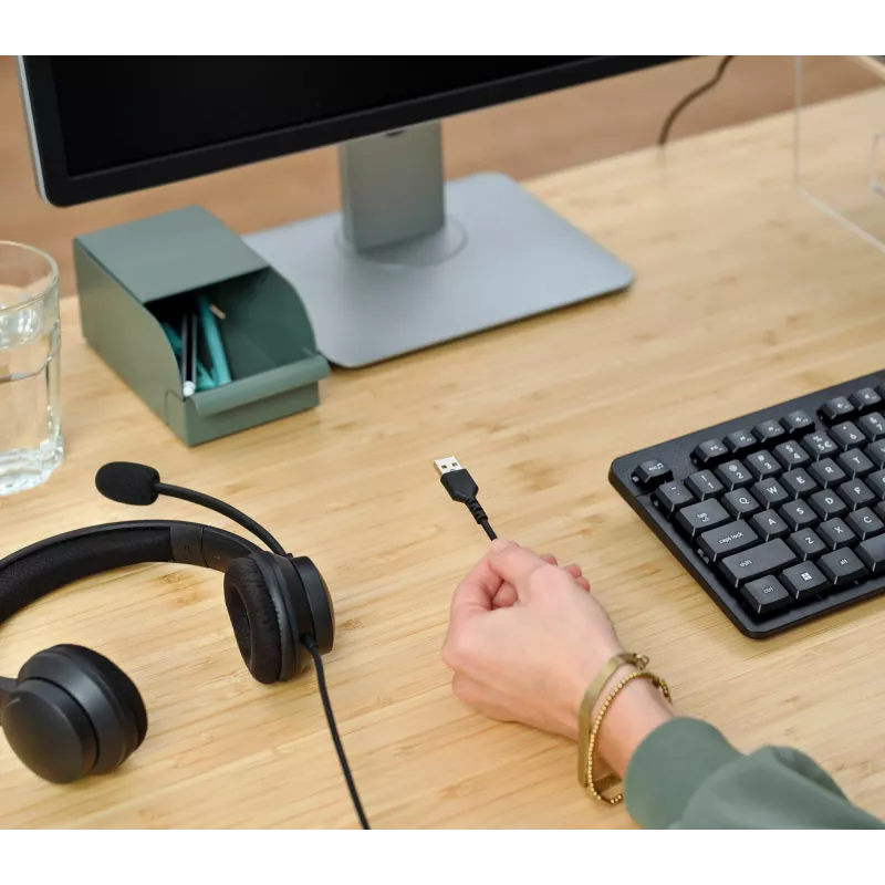 Trust HS-260 austiņas, vadu, kakla siksna, birojam / zvanu centram, USB Type-A, melns
