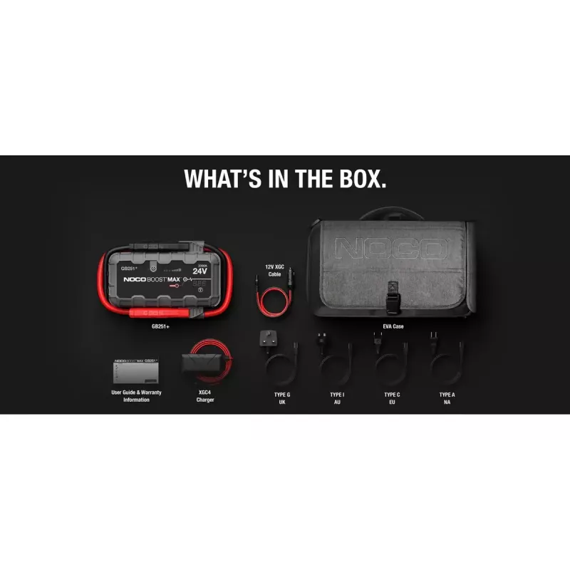Jump starter NOCO GB251 24V 3000A pārnēsājams litija jonu transportlīdzekļa starteris 24V sistēmām