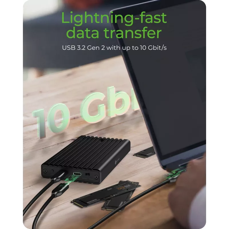 ICY BOX IB-2817MCL-C31 SSD korpuss Melns M.2 USB darbināms