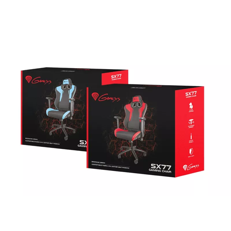 GENESIS SX77 PC spēļu krēsls Polsterēts sēdeklis Melns, sarkans