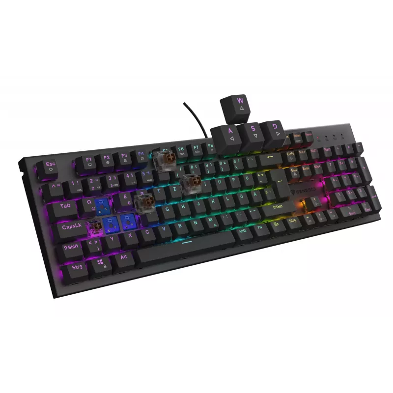 GENESIS Thor 303 spēļu tastatūra USB QWERTZ vācu melna mehāniska RGB