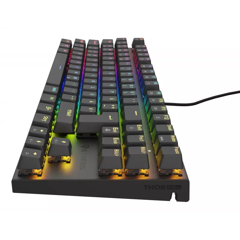 GENESIS Thor 303 TKL tastatūra spēlēm USB QWERTZ vācu melna