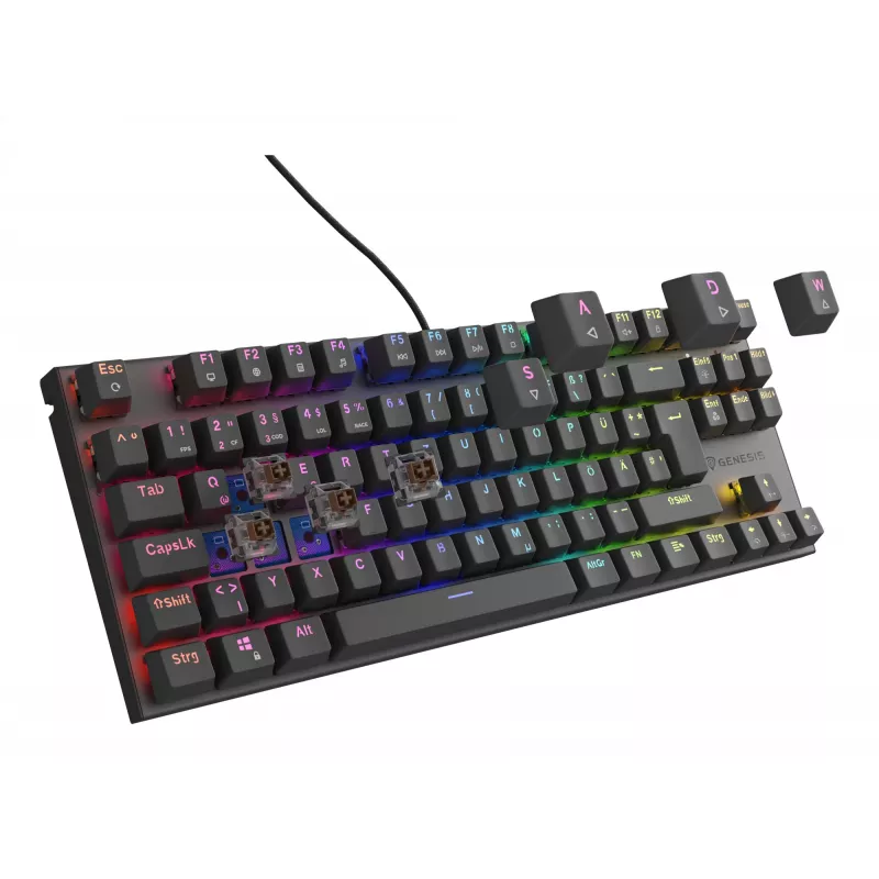 GENESIS Thor 303 TKL tastatūra spēlēm USB QWERTZ vācu melna